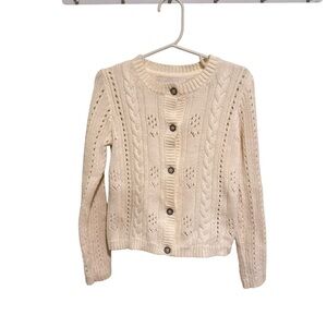 Camilla Girl’s Cream Button-Up Knit Sweater - Size M - Worn Once - Cotton Blend